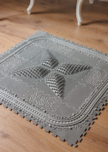 Gri Puzzle Tren Yolu ortopedik duyu matı yakın görünüm