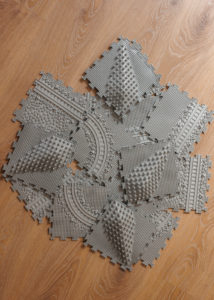 16 modüllü Puzzle Tren Yolu duyu matı parçaları