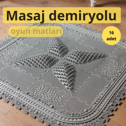 16 modüllü Puzzle Tren Yolu ortopedik duyu matı